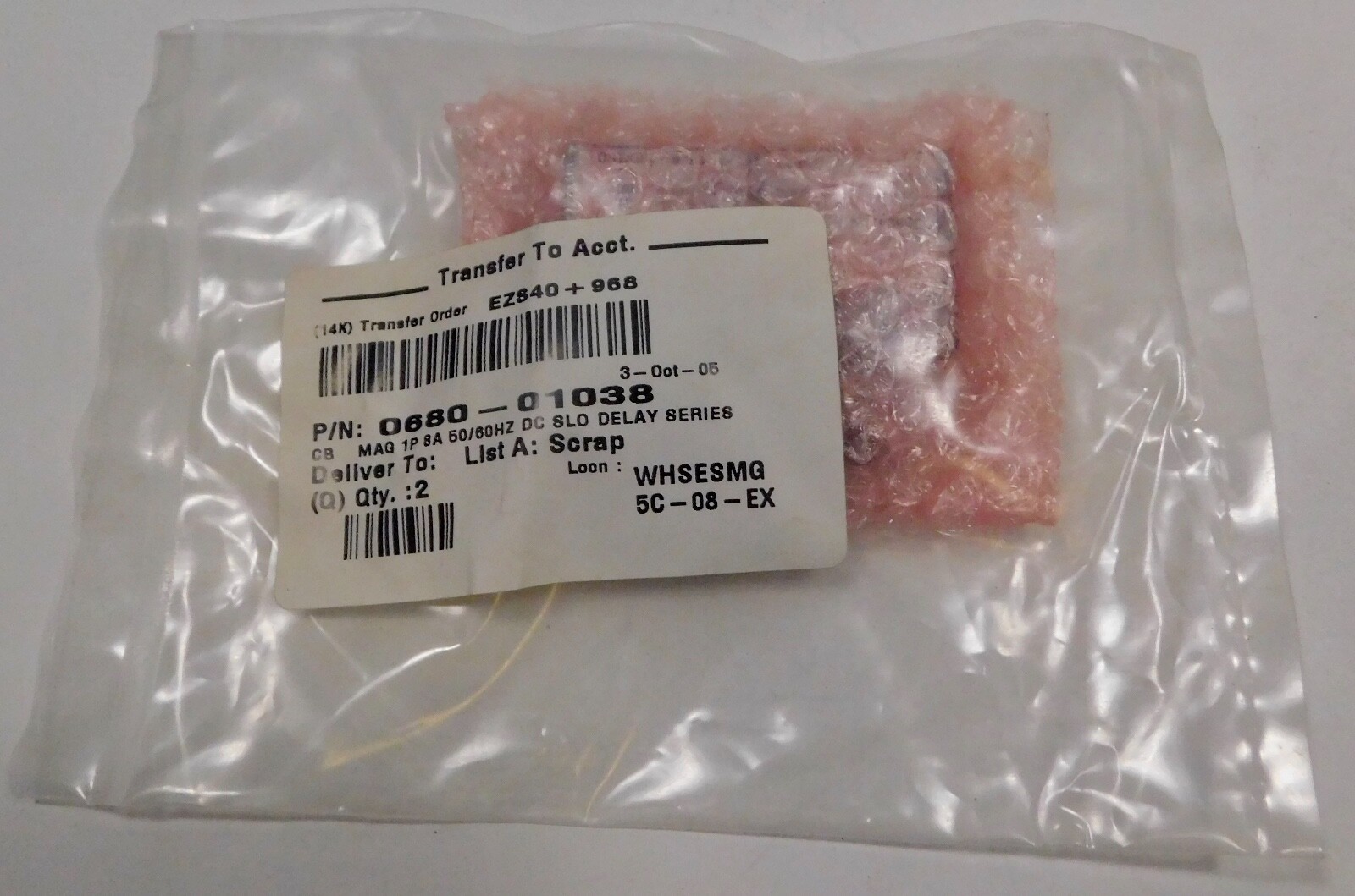 Lot of 2 AMAT Applied Materials125V Mag 1P 8A 50/60Hz SLO Delay Series 0680-0104