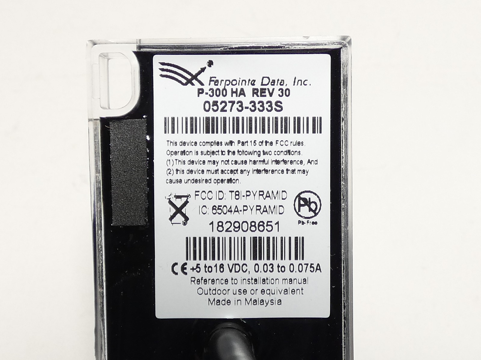 Farpointe 05273-333S P-300 HA Cascade Proximity Card Reader 125 kHz Rev.30 – …