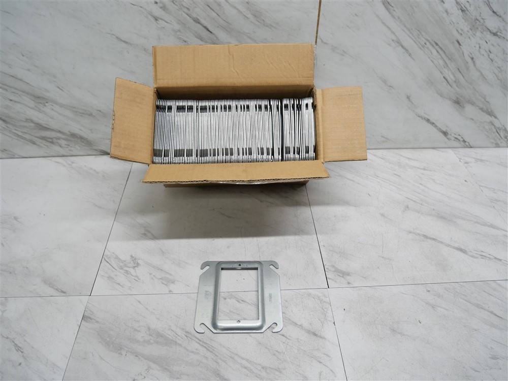 100 ct 4 in. W Steel Metallic 1-Gang Single-Device Square Cover, 1/4 in. Raised