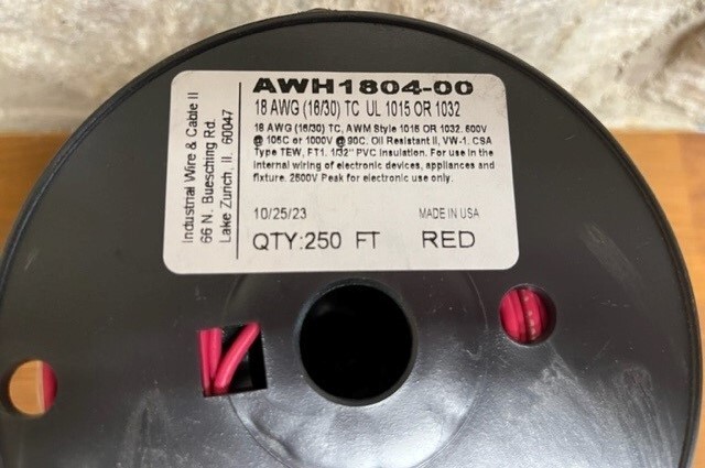 18 AWG (16/30) TC UL 1015 OR 1032 HOOK UP WIRE