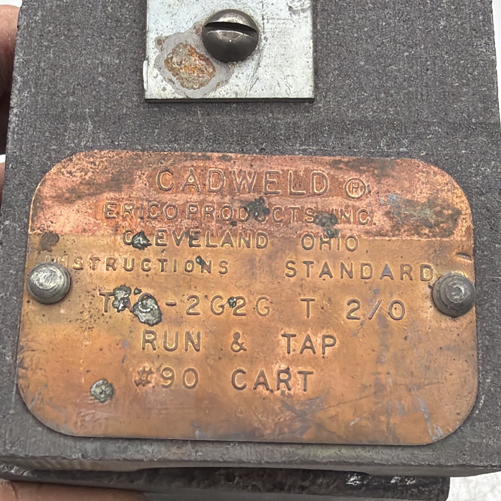 ERICO CADWELD IP-A TAC-2G2G MOLD 2/0 AWG CONC RUN & TAP #90 CART ED4U 4066