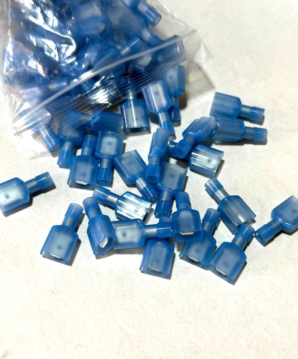 500 Pcs Del City 834005 Nylon Push-On Terminal Male Fully Insulated 16-14 GA