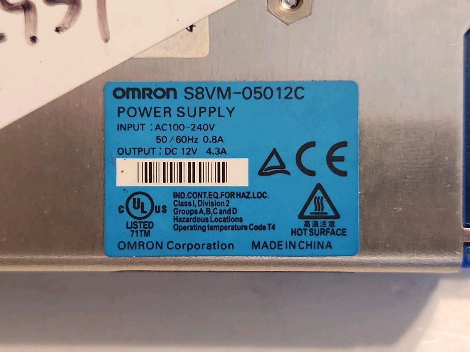 Omron S8VM-05012C Power Supply 100-240V 50/60Hz 0.8A C 12V 4.3A Free Shipping