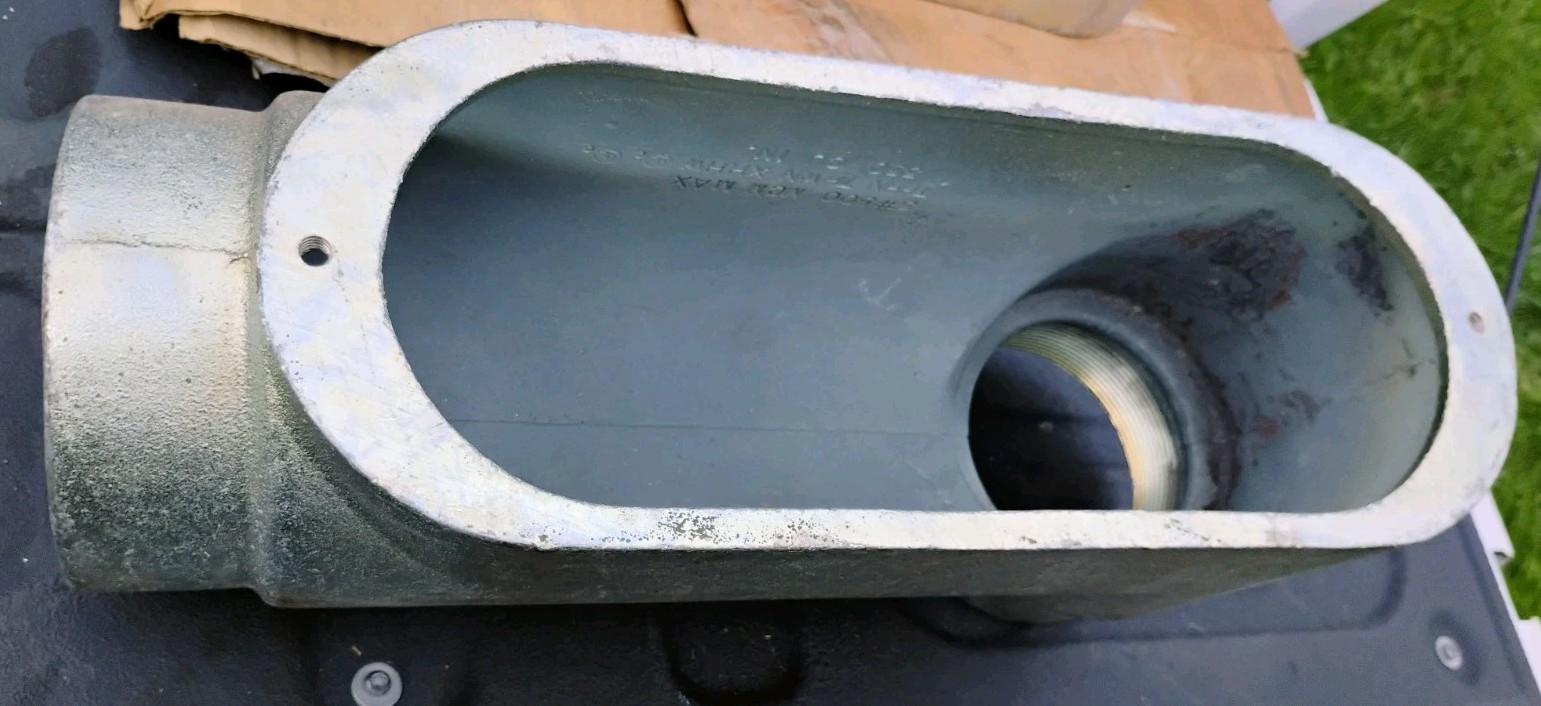 NOS Bridgeport LB-70 4″ Hub Malleable Iron LB Conduit Body – No Cover Or Box