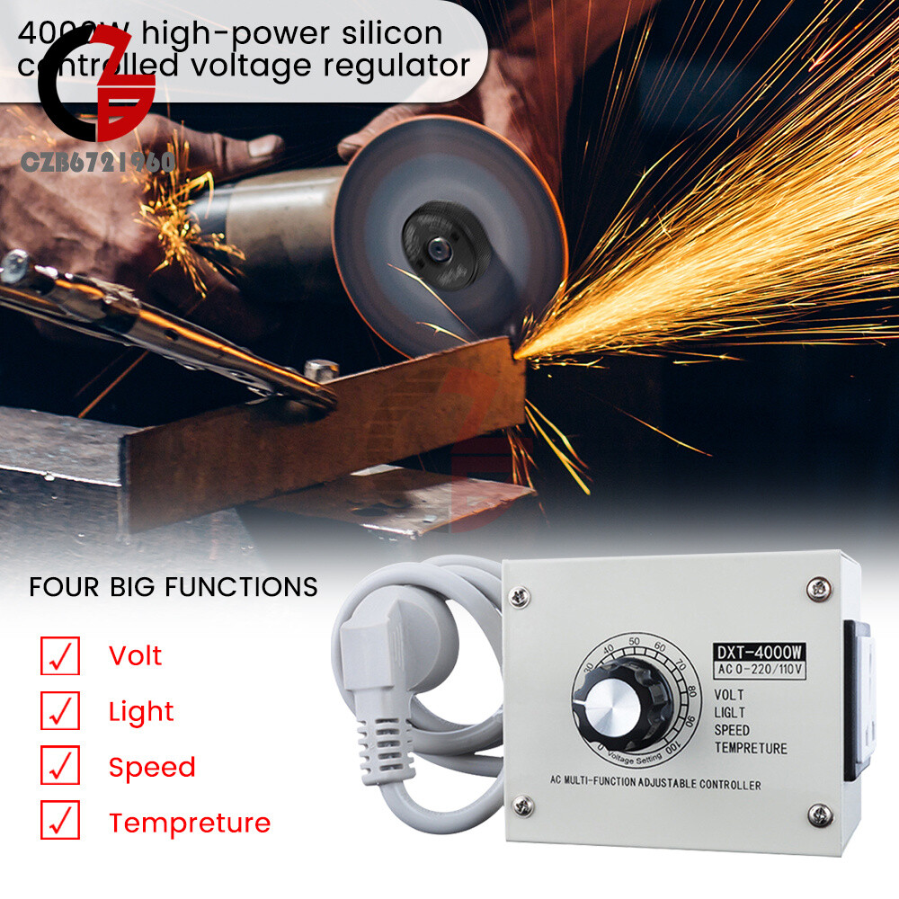 110V 4000W Adjustable Voltage Regulator Dimming SCR Temperature Speed Controller
