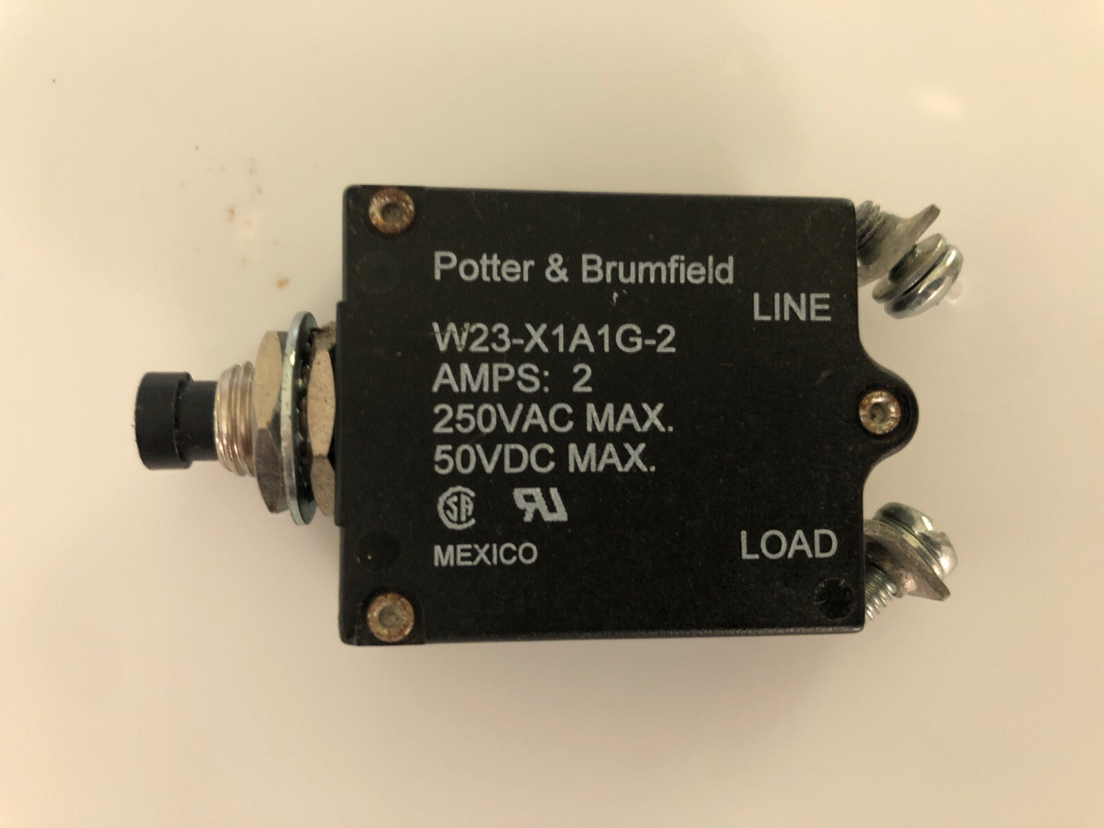 Potter & Brumfield W23-X1A1G-2 Circuit Breaker 2A 250VAC 50VDC Med Equip Salvge