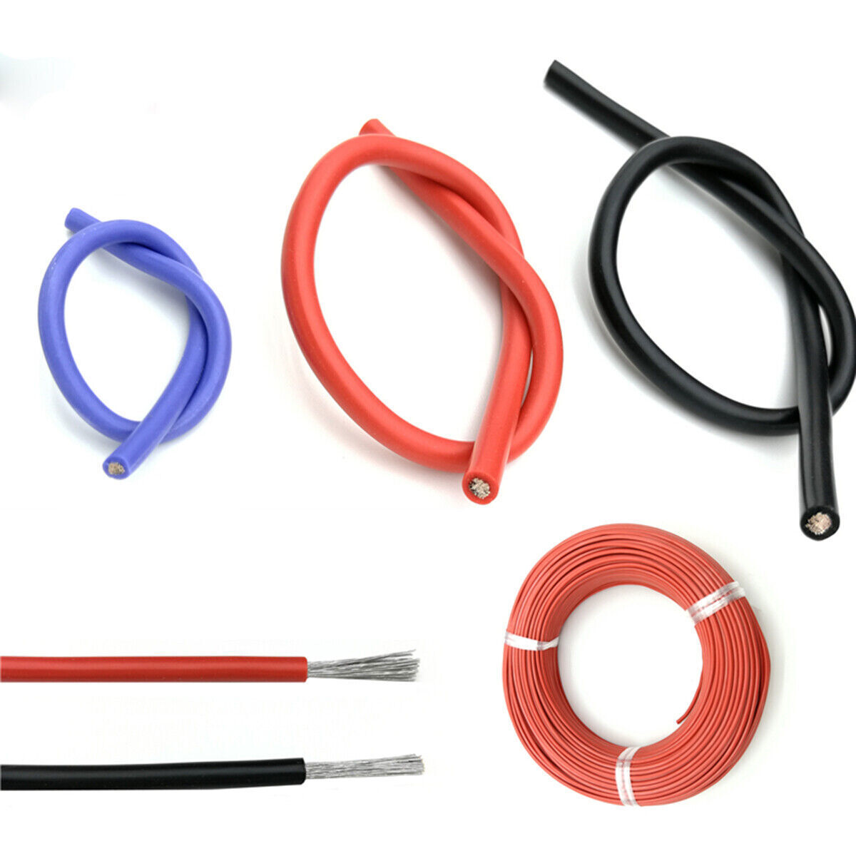 AGR Flexible Soft Silicone Cable Wire 1mm to 25mm Choose Colour / Length