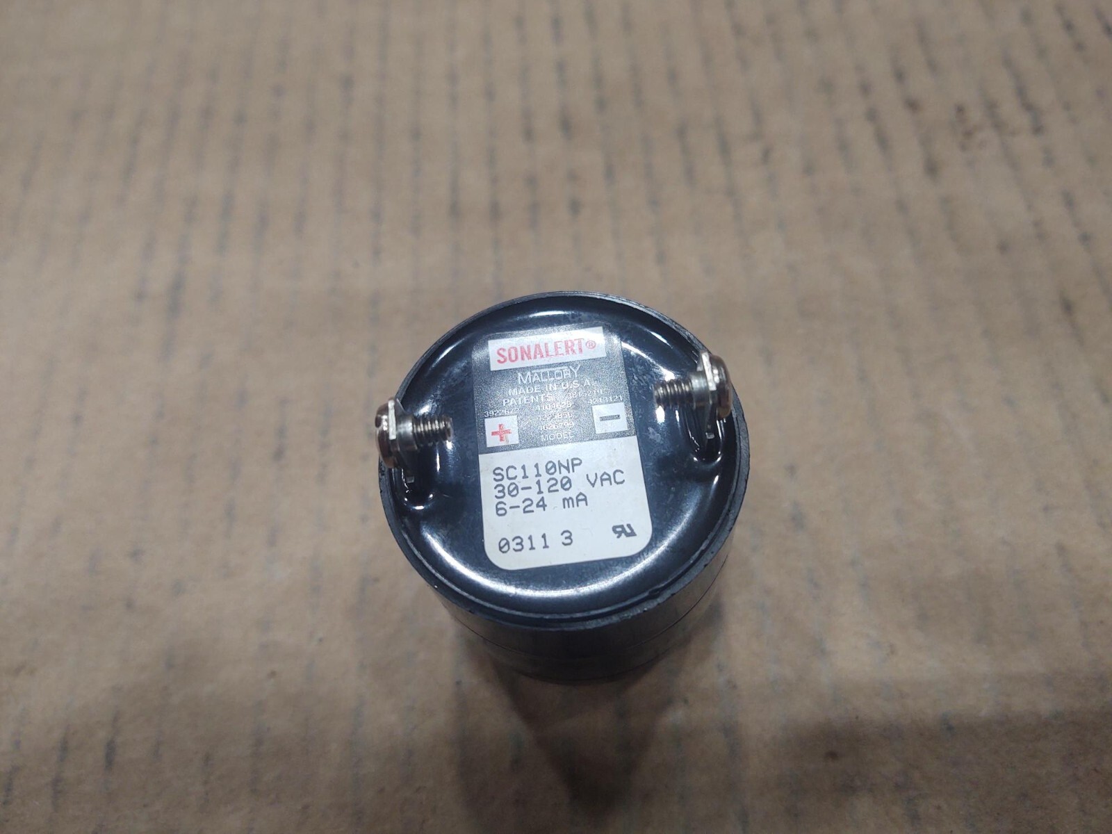Mallory Sonalert SC110NP Buzzer, Fast Pulse Alarm 30-120VAC Panel Mount