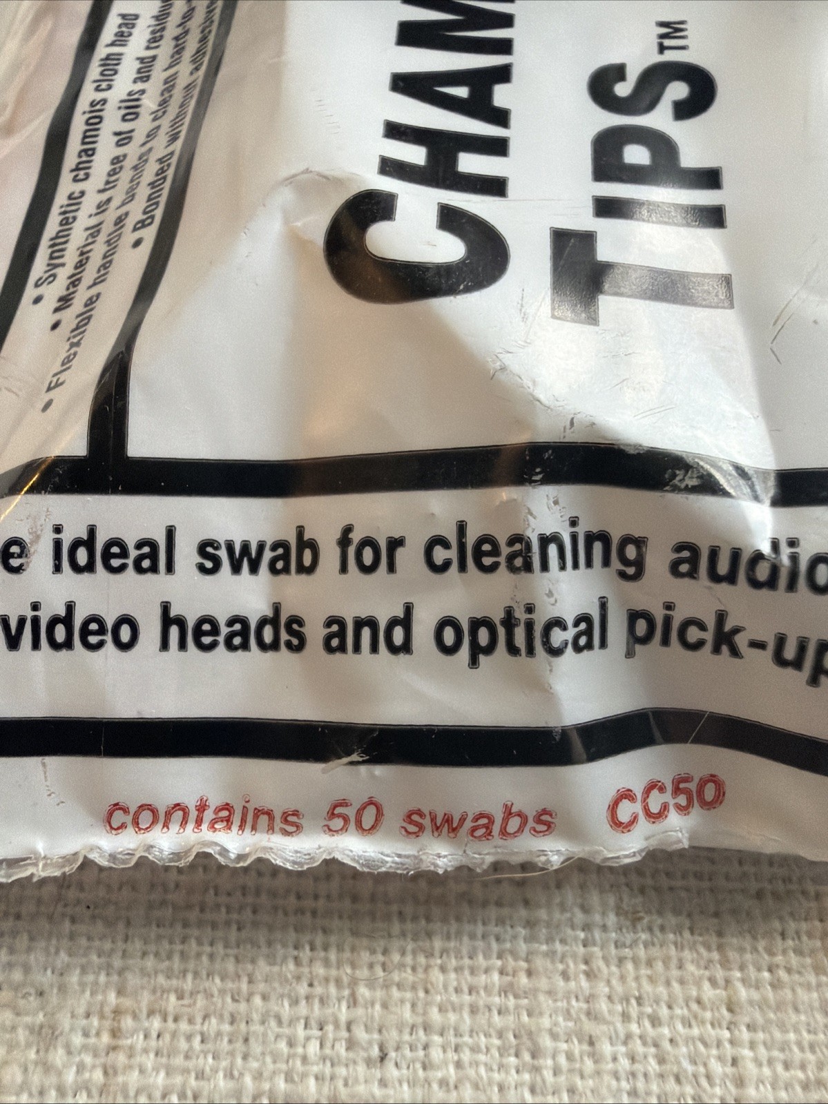 CC50 CHEMTRONICS 50-Pack Cleaning Swab Single Head Synthetic Chamois Tip 3.25″