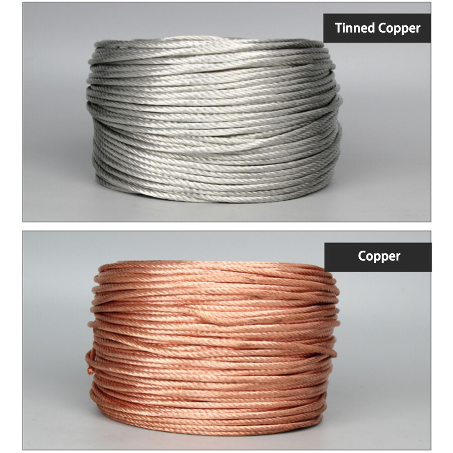 Copper/Tinned Round Braid Cable 1.5mm²-120mm² Bare Copper Braid Wire Ground Lead