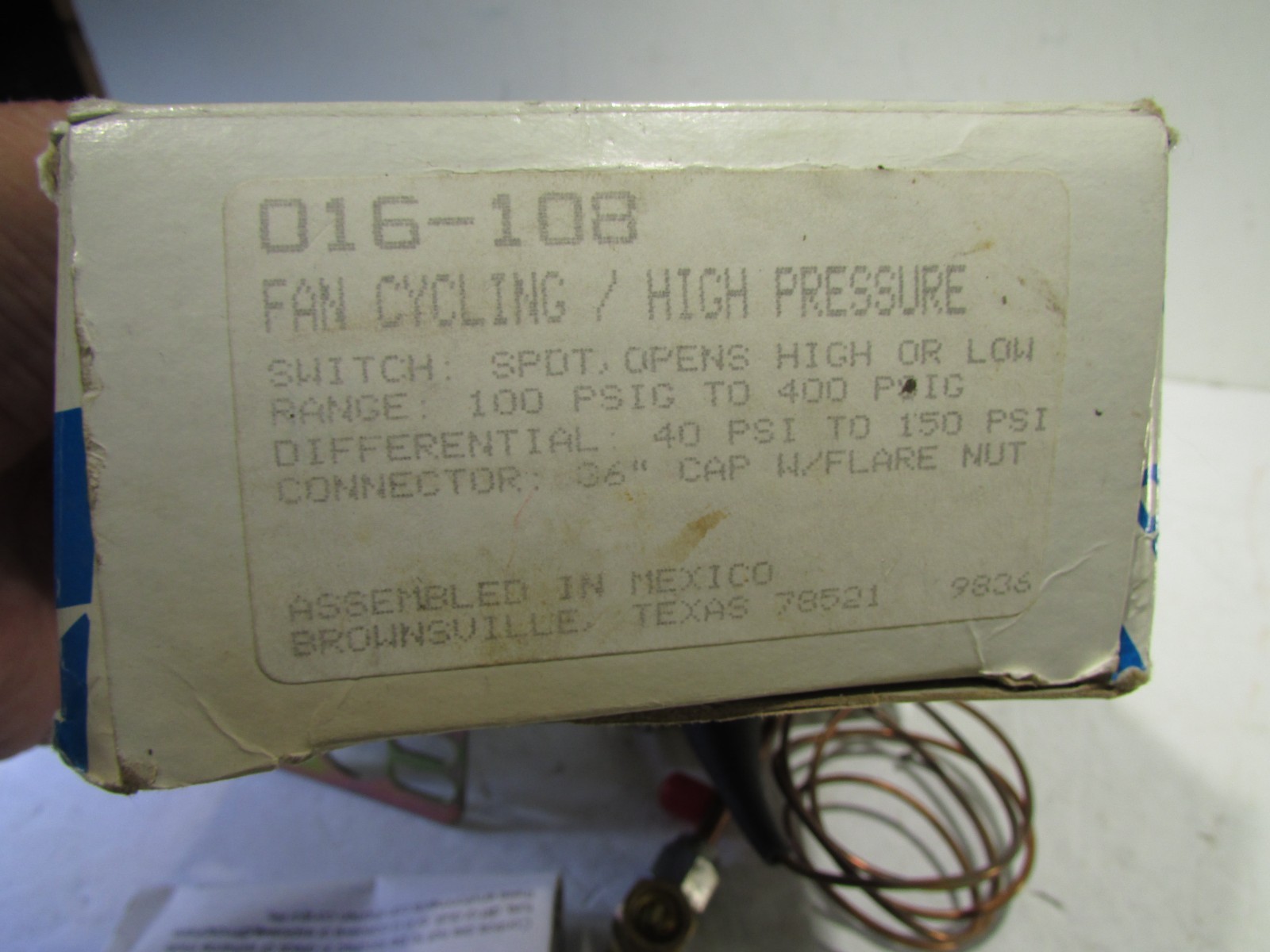 Ranco O16-108 Fan Cycling High Pressure Switch New Old Stock 100-400
