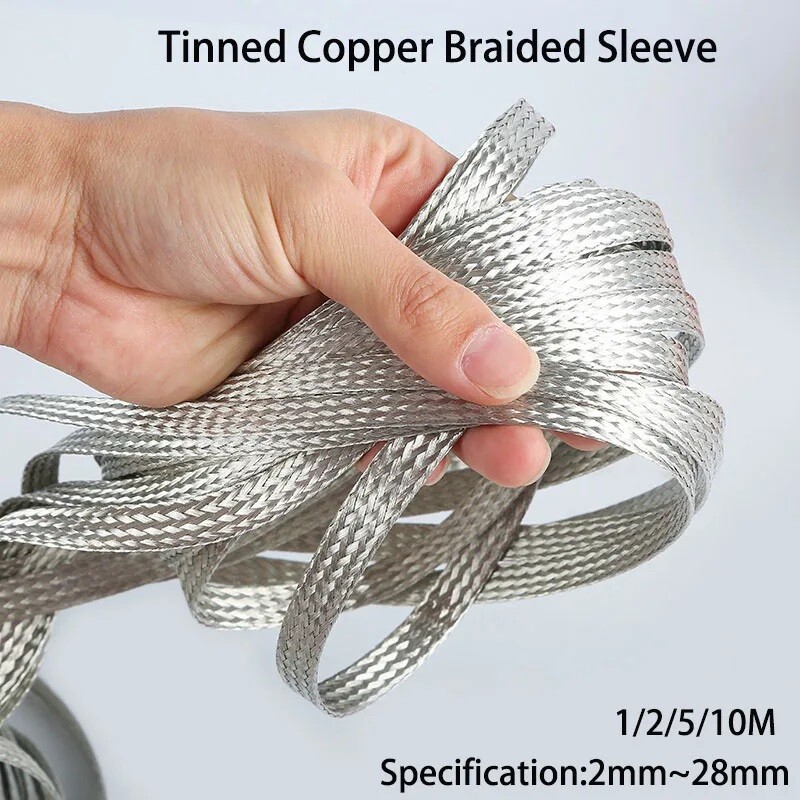 Shielded Copper Braided Expandable Sleeve Cable Wire Sheath Mesh Loom 2mm-28mm
