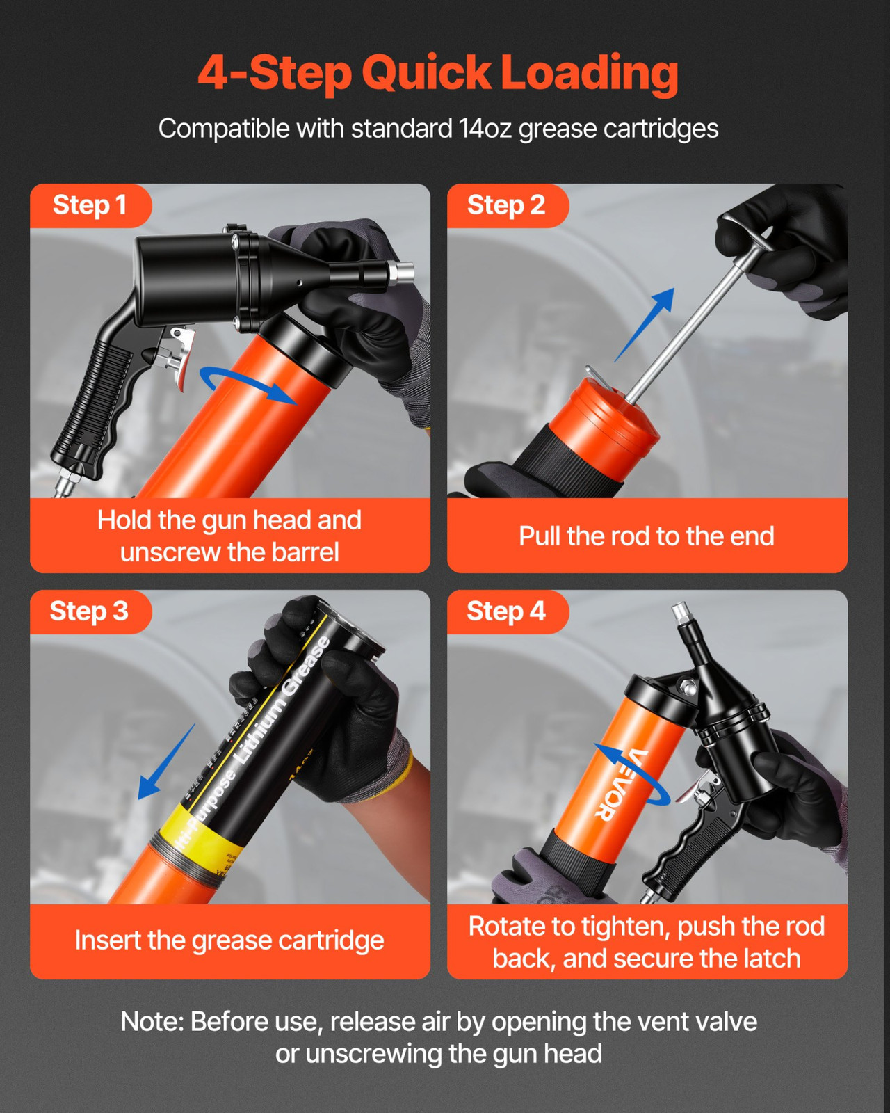 VEVOR High-Pressure Grease Gun Kit – 6000 PSI Heavy Duty Pistol Grip
