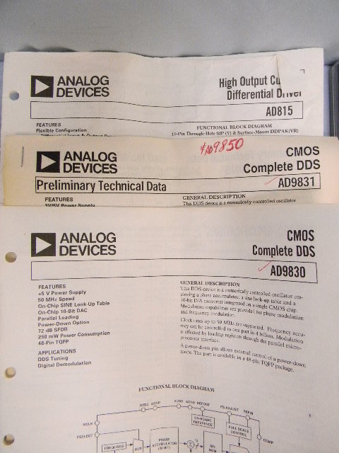 (11) Various NEW Analog Devices- CMOS DDS, A/D Converter AD9830A ADMC200 AD9850