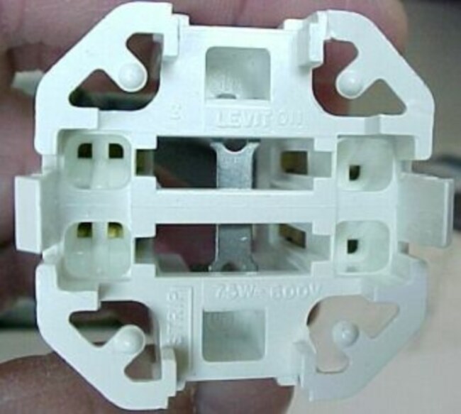 6 Leviton 10MM Compact Fluorescent Lampholders, Lamp Holders Socket G24Q3 GX24Q4