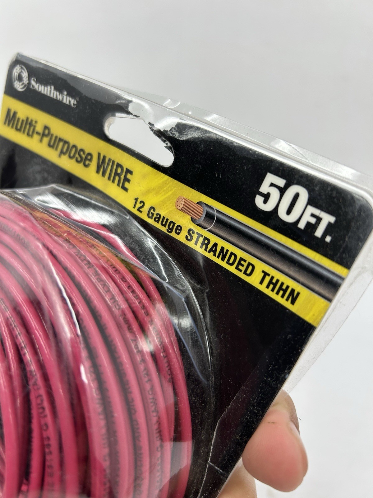 SOUTHWIRE MULTI-PURPOSE WIRE 50FT 50 FEET 14 GAUGE SOLID THHN RED