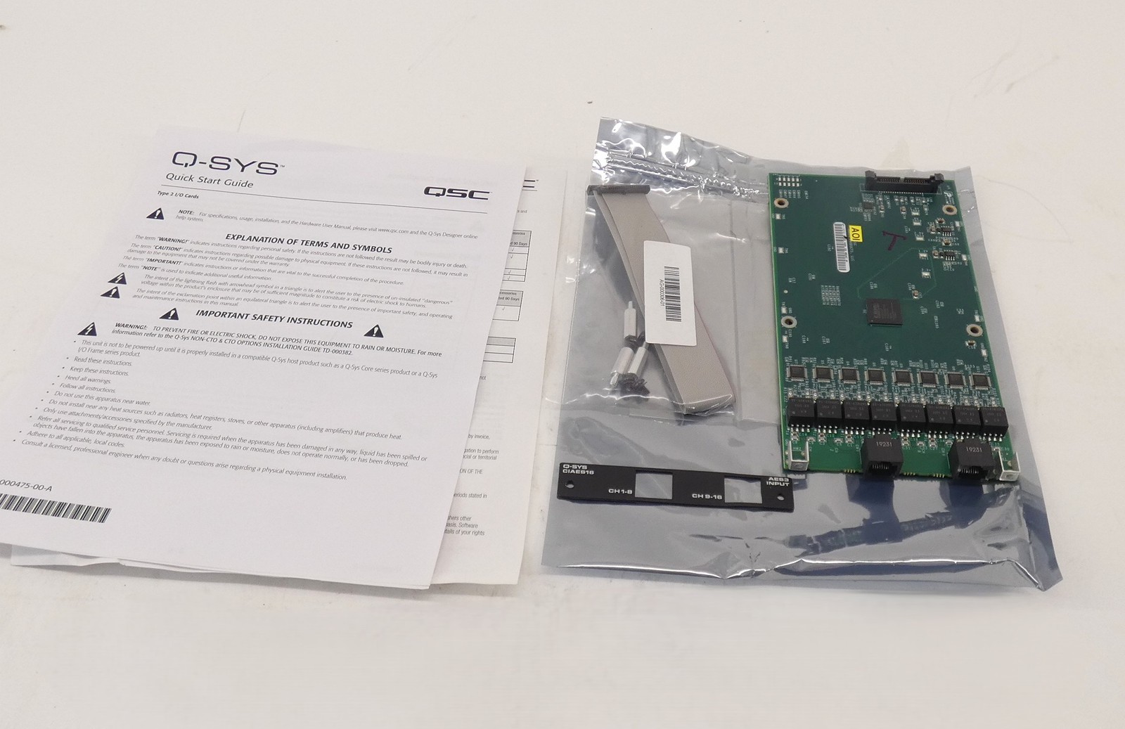QSC Q-SYS CIAES16 16-Channel Digital AES/EBU Input Card AES3 – NEW Surplus!