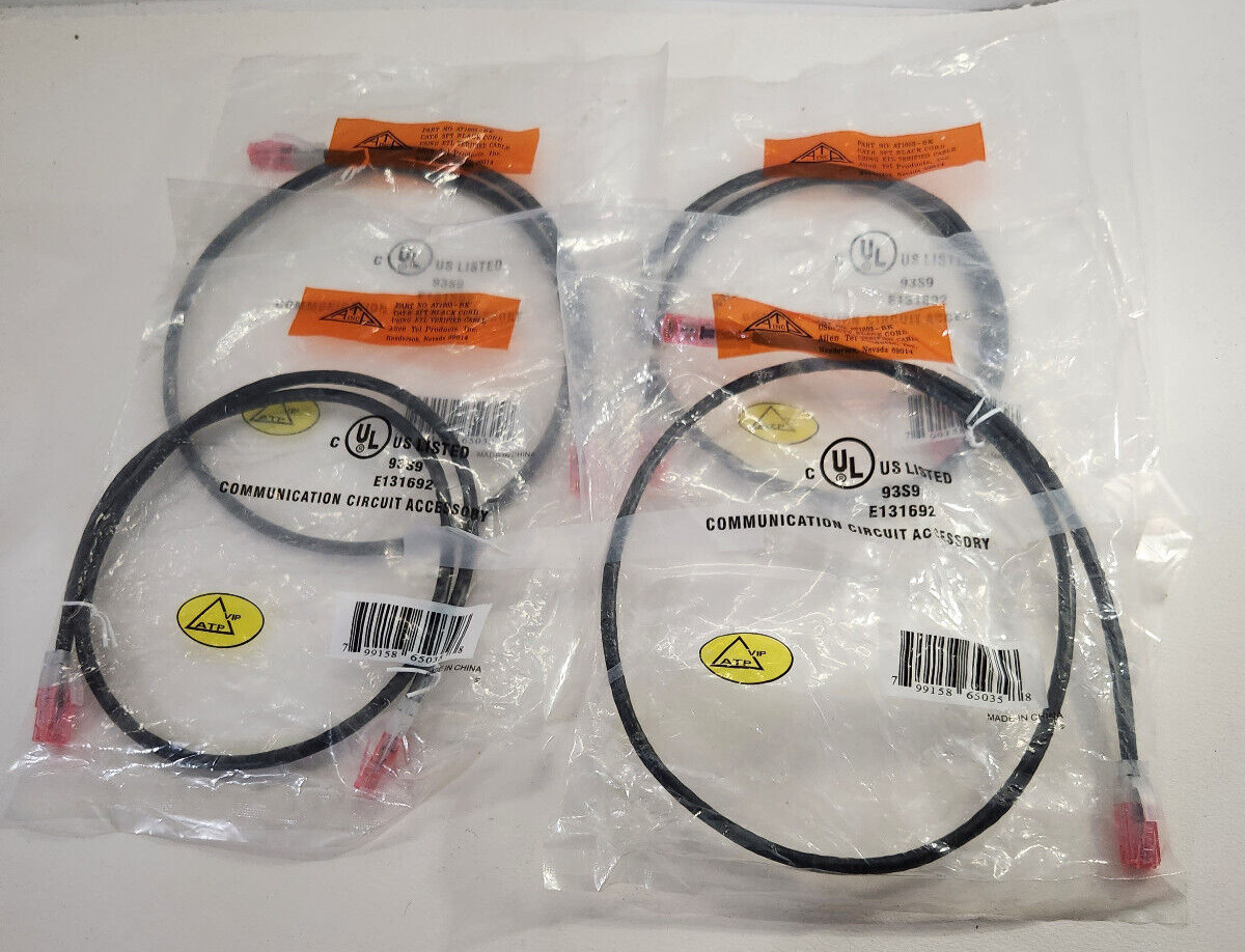 ATP – AT1603-BK – Communication Circuit Accessory – 3″ CAT6 – Lot of 4