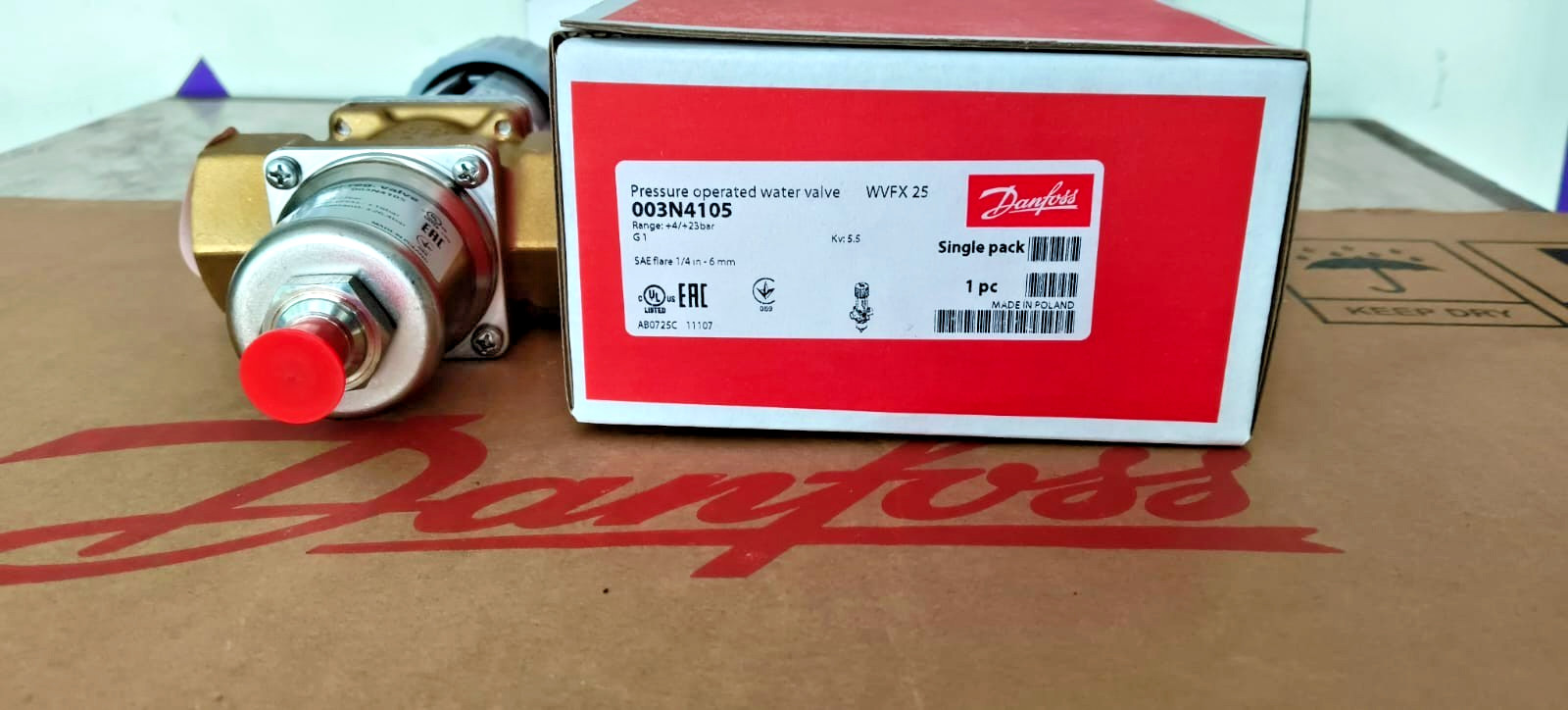 1PC-Danfoss 003N4105 Pressure operated water valve,WVFX 25,4.00bar -23.00bar-NEW