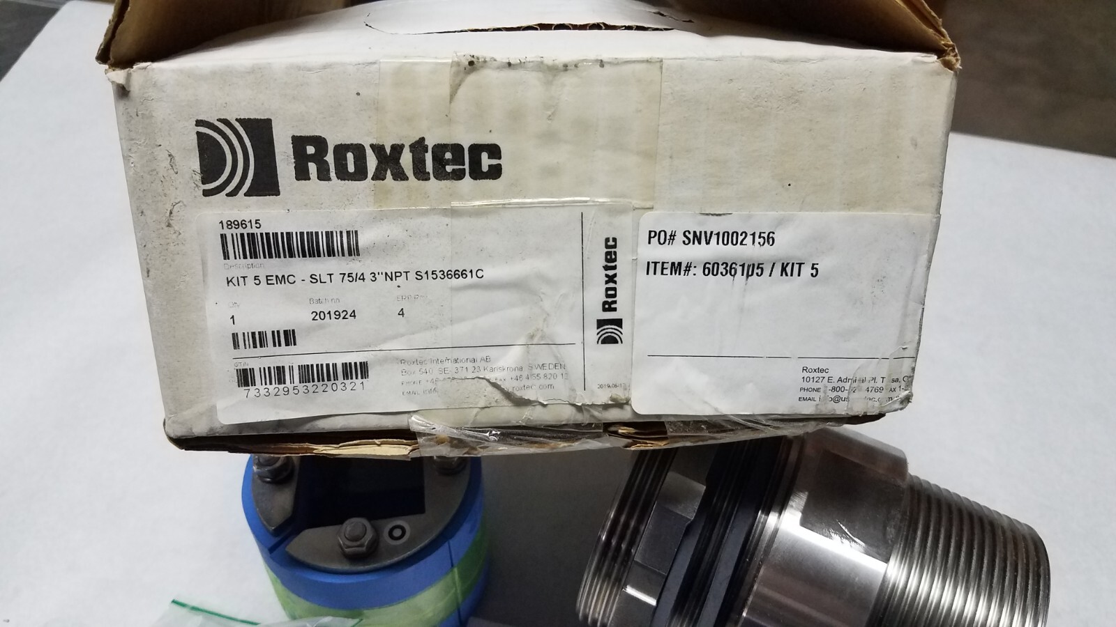 ROXTEC S1536661C (189615) KIT 5 EMC-SLT 75/4 3″ NPT, STAINLESS STEEL FITTING NIB