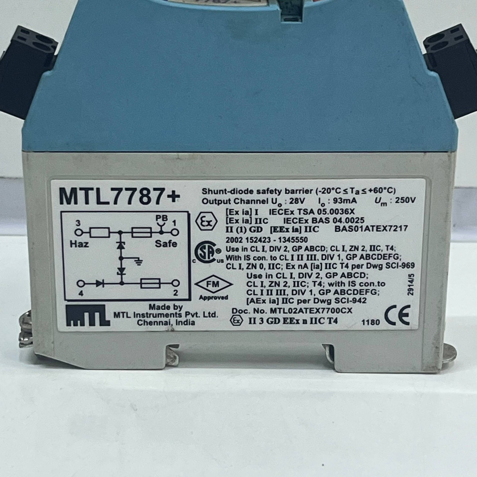 Surplus Eaton MTL7787+ 1 CHANNEL ZENER BARRIER, UK#293