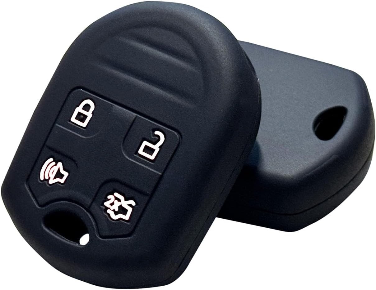 Silicone Key Fob Cover Protector for Ford Escape Explorer Edge E Color: Black2