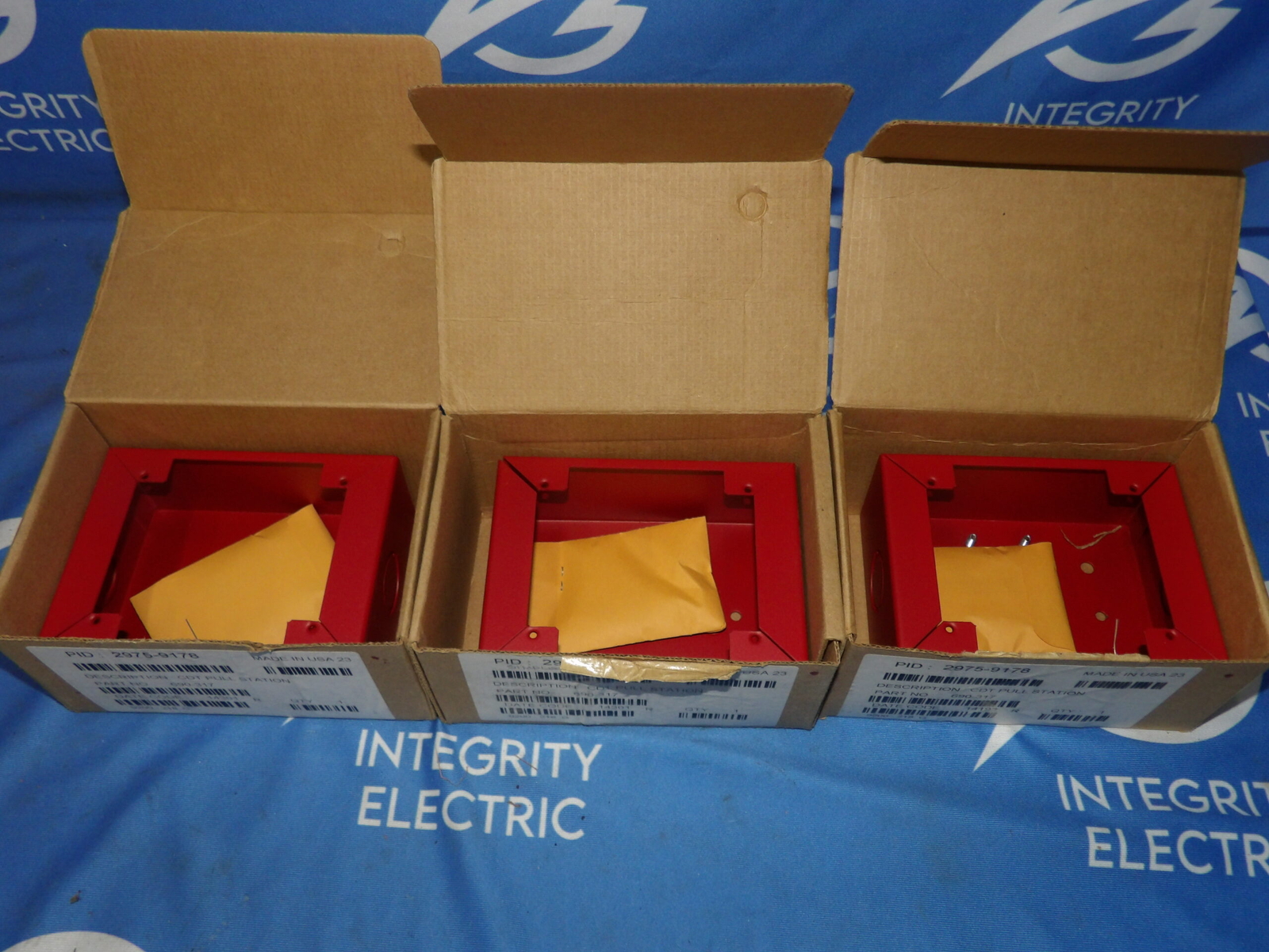 Lot of 3 NIB Simplex 690-317 2975-9178 CDT Red Fire Alarm Pull Station Box + …