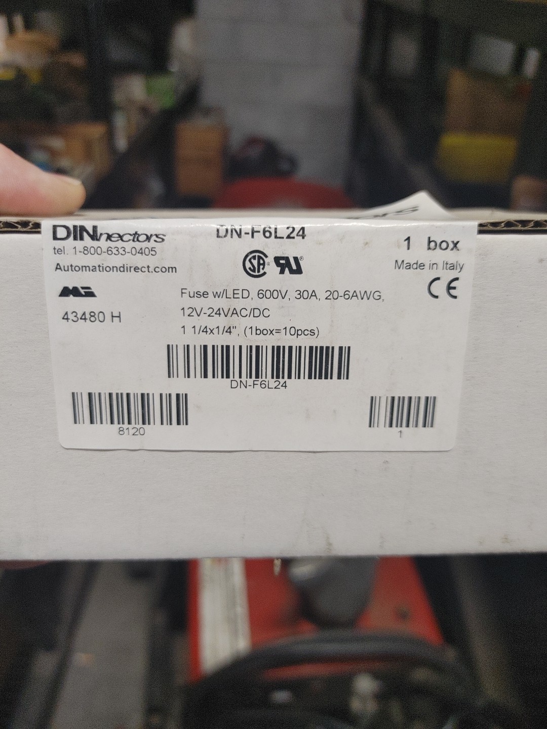 NEW SEALED BOX AUTOMATION DIRECT DN-F6L24 FUSE TERMINAL (BRAND NEW) BOX OF 10
