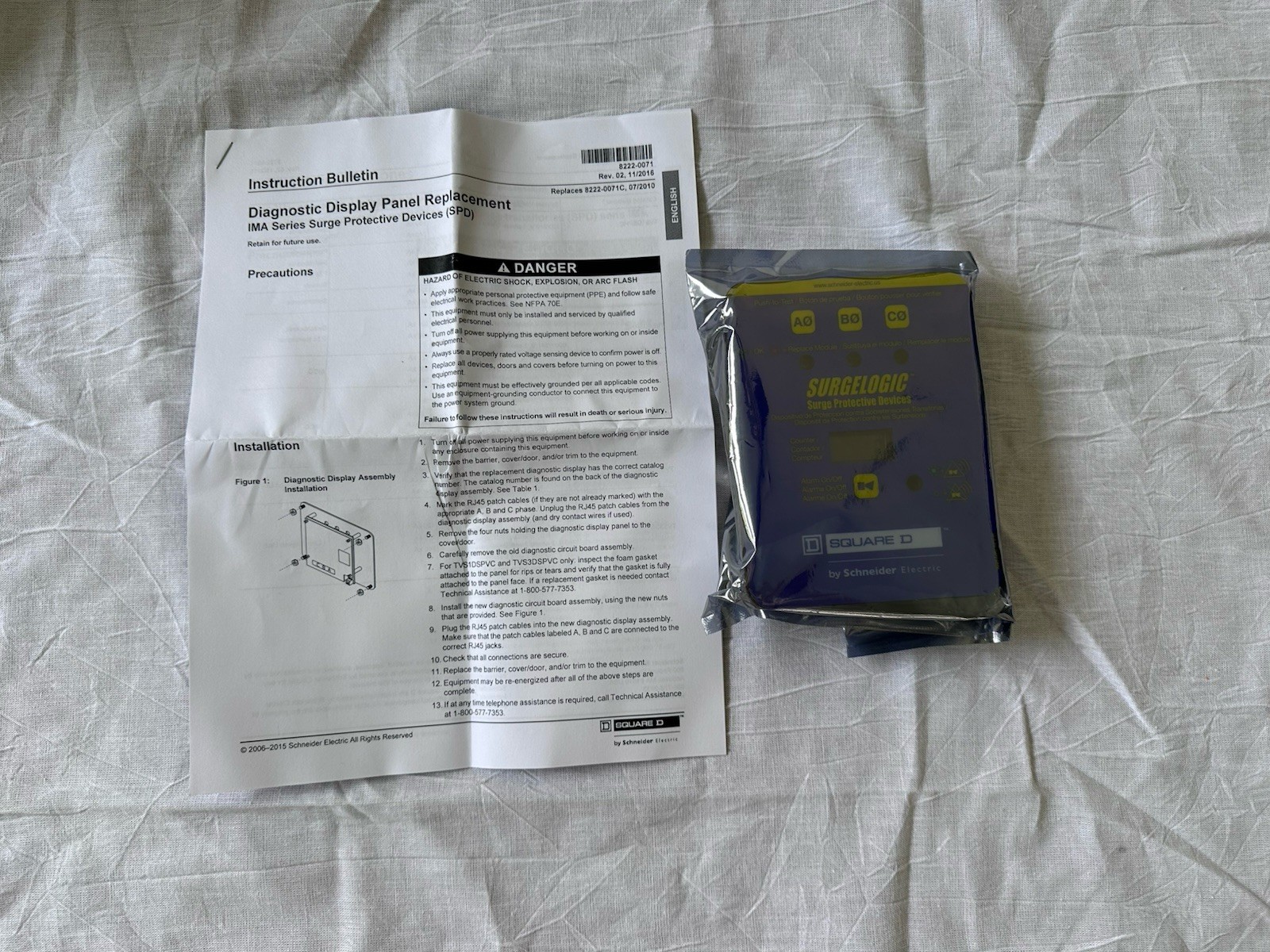 Square D Surgelogic TVS3DSPVC TVSS Display Kit, 3phase, New Open Box
