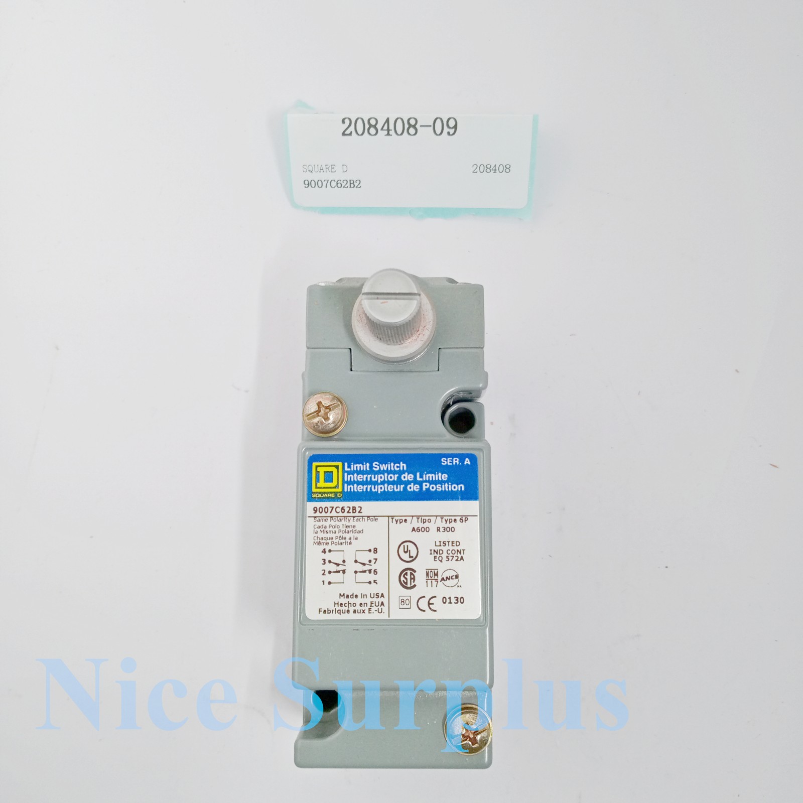 SQUARE D Limit Switch 9007C62B2