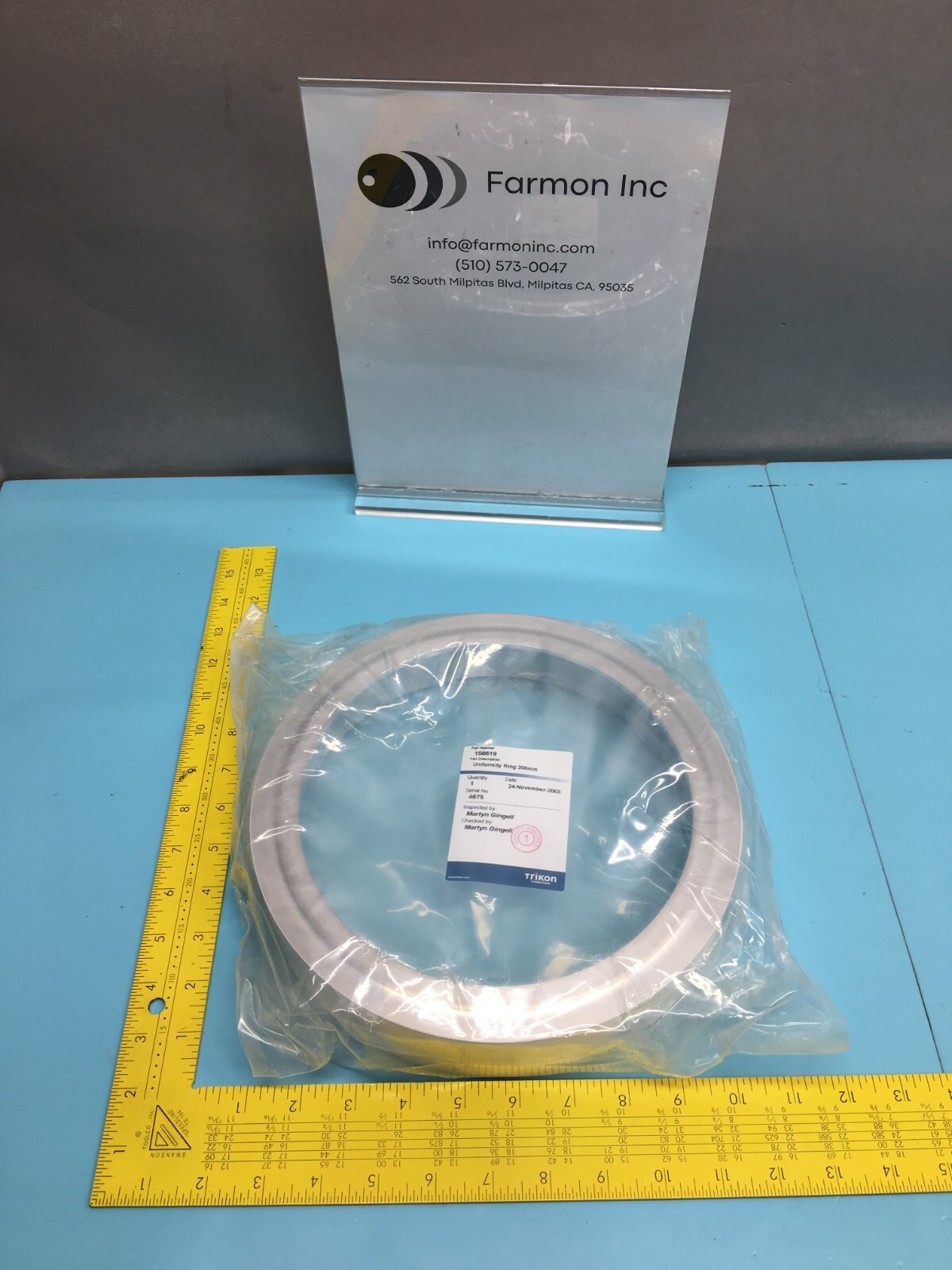 TRIKON CED136-0008CX UNIFORMITY RING FLOWFILL, VAT, 132759