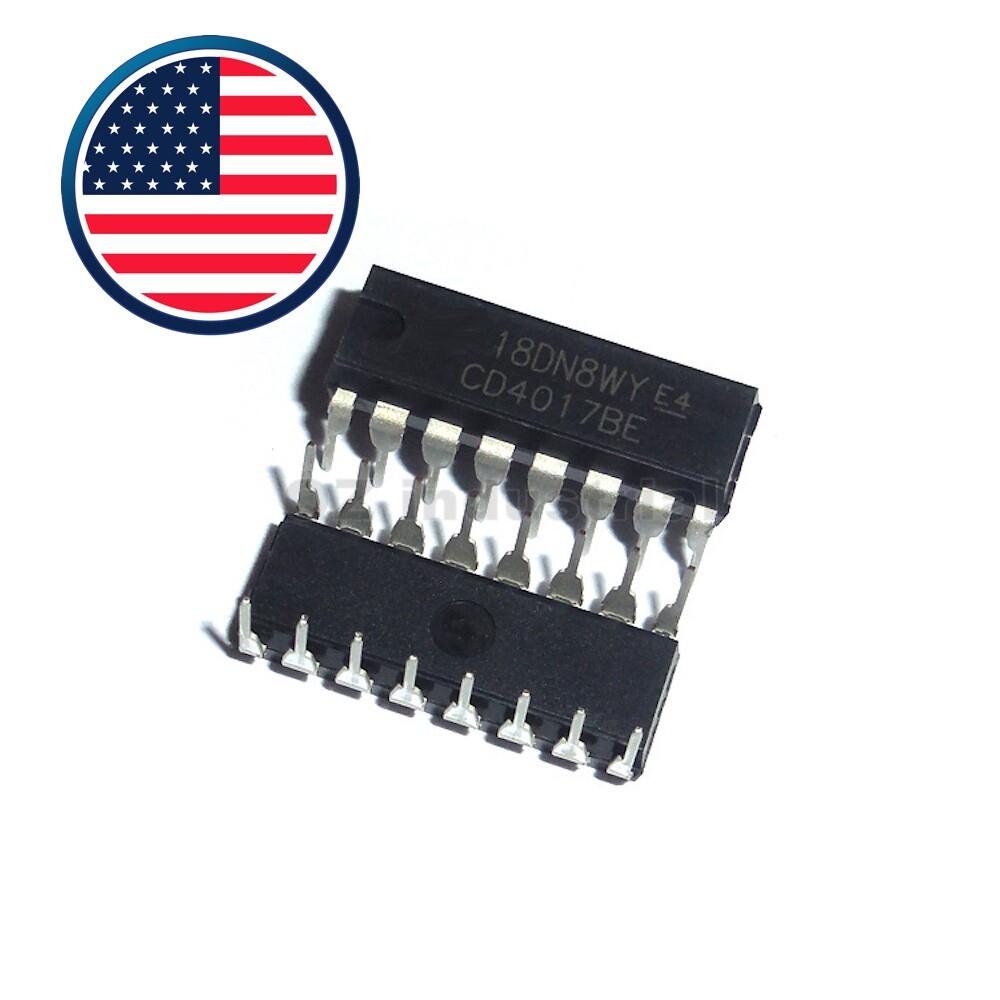 5-10 Set CD4017 CD4017BE DIP-16 Decade Counter Divider IC with Socket Choose Qty