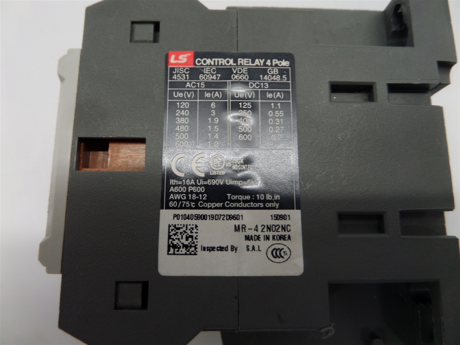 LS Metasol MR-4 2a2b AC440V 60Hz Contactor Control Relay