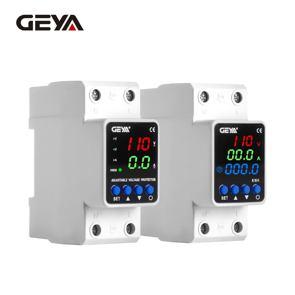 GEYA GPS6 Digital Display Voltage Current KWH Protector Protect 2P 40/63/80A 110