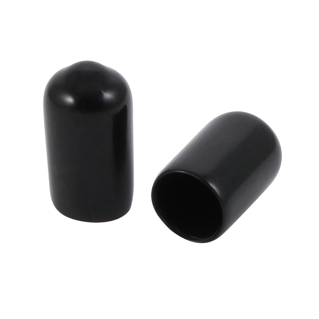 10Pcs 7mm Inner Dia PVC Flexible Vinyl End Cap Thread Protector Cover Black