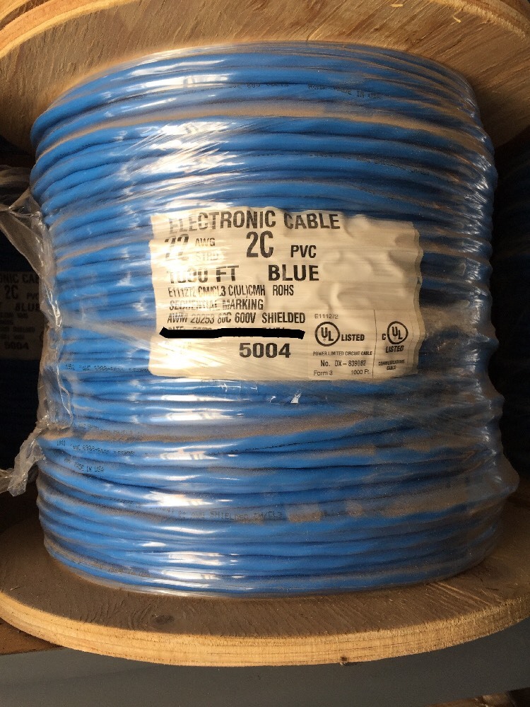 Electronic Cable 22AWG 2C pvc shielded. E111272cm/CL3 C (UL) CMH AWM 20253 8V