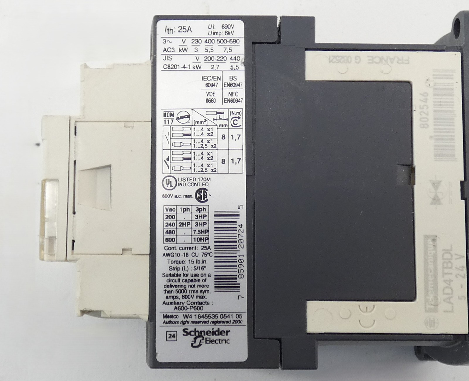 Telemecanique LC1D12 Schneider Electric Relay Contactor 5-24VDC