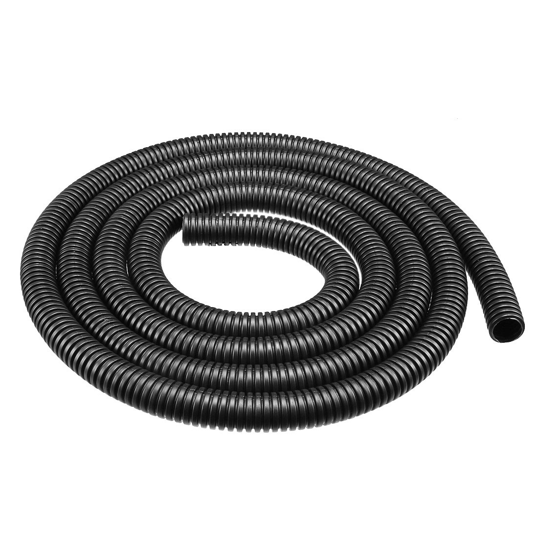 1.6 M 12×15.8 mm PP Flexible Corrugated Conduit Tube for Garden,Office Black