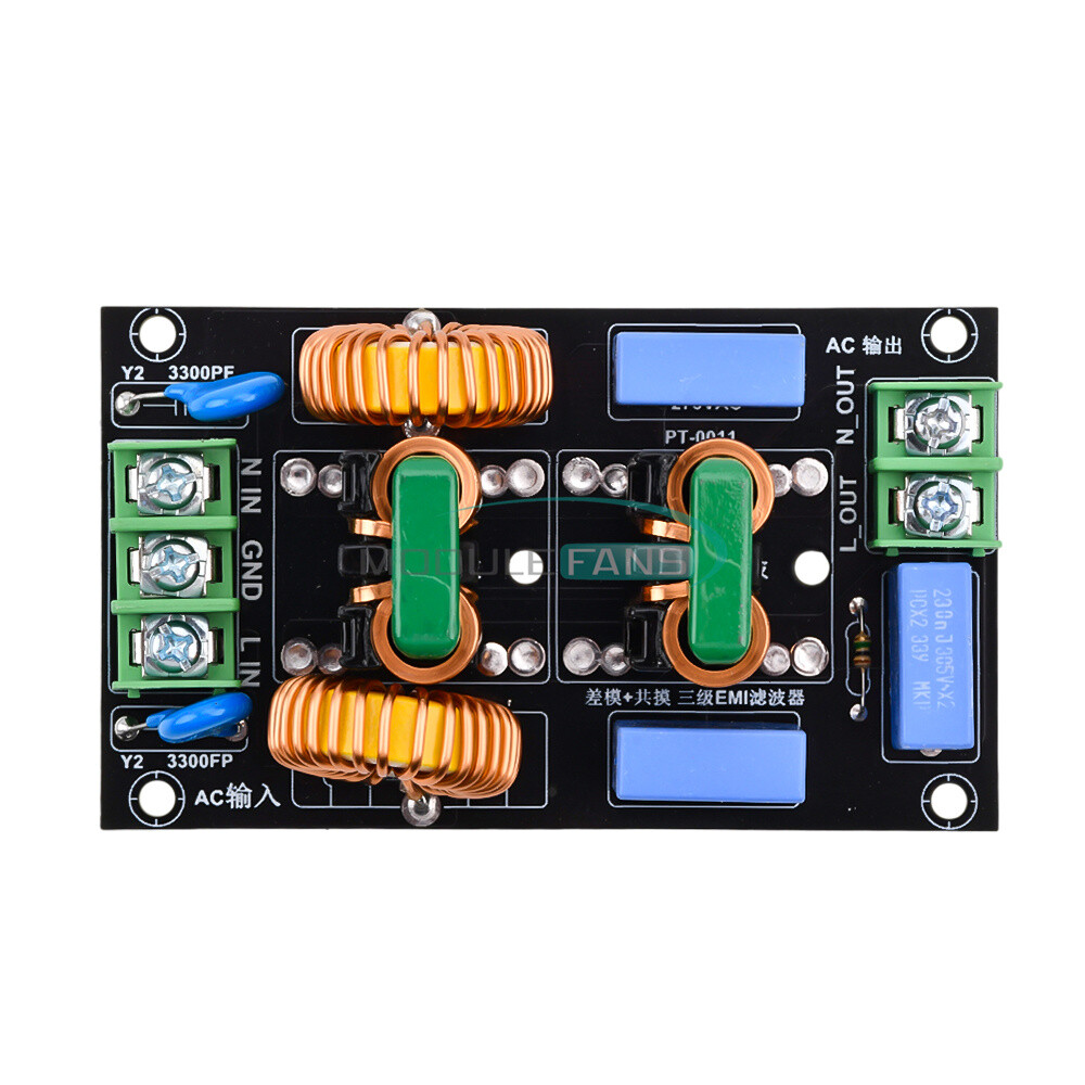 AC110-250V 4/10/20A 3-stage EMI AC Filter Board Audio Power Amplifier Module-