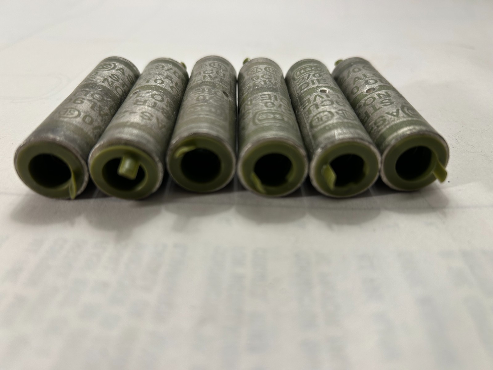 LOT OF 6 Ilsco AS-2/0 2/0 AWG Aluminum Compression Sleeves DIE NO. 10 Olive