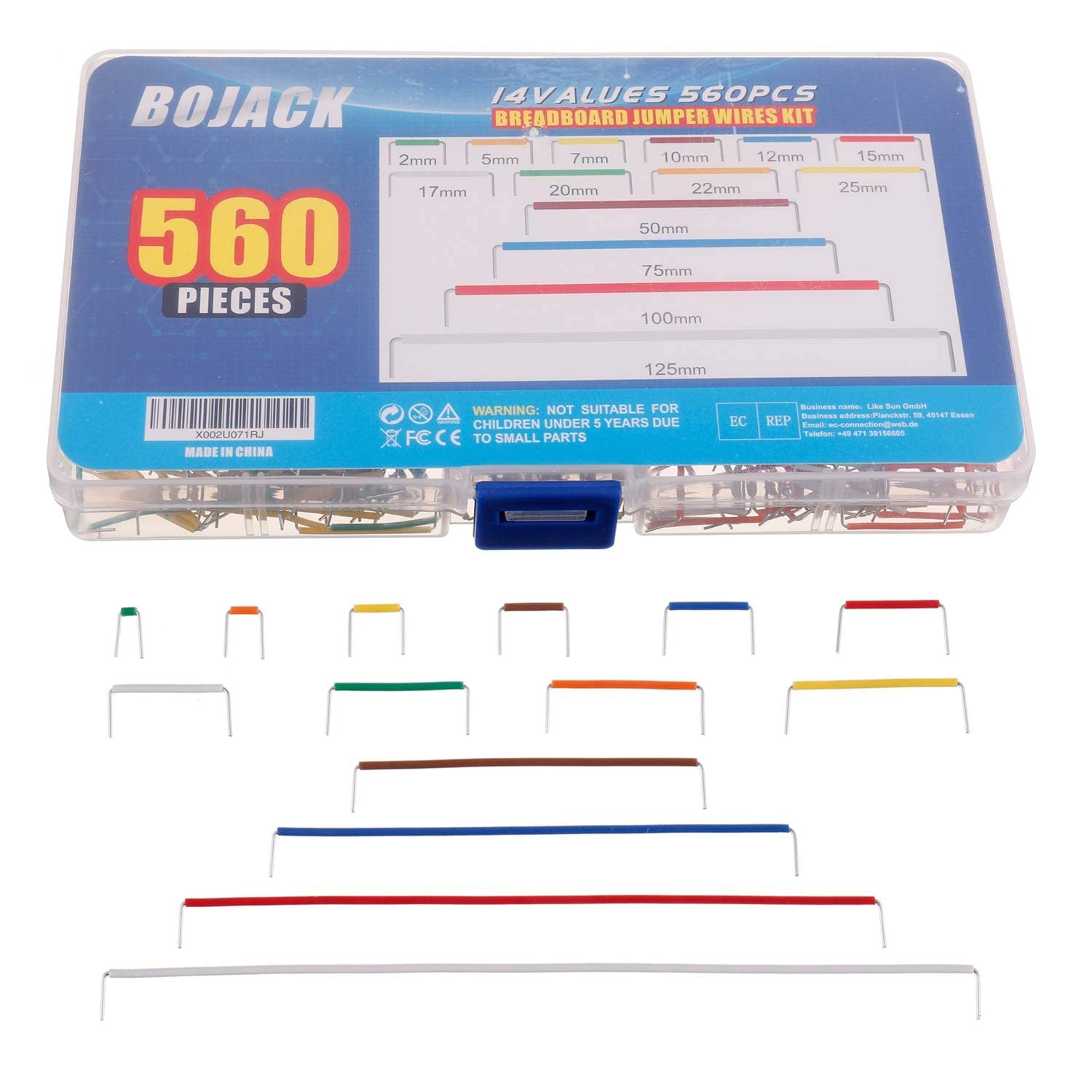 14 Vaules 560 Pcs 2-125Mm Solderless Flexible Breadboard Connecting Line Cables