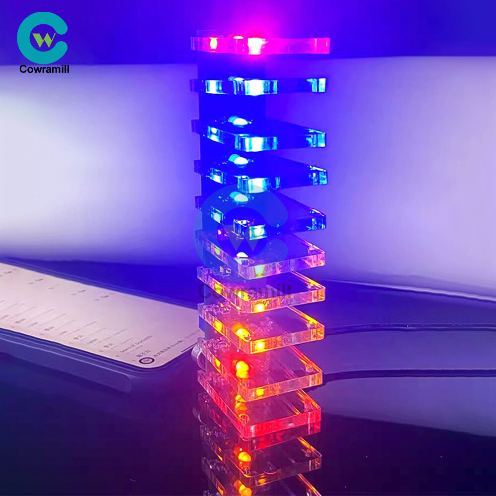 DIY LED Music Spectrum Electronic Kit Crystal Column Audio Display LM339 LM358