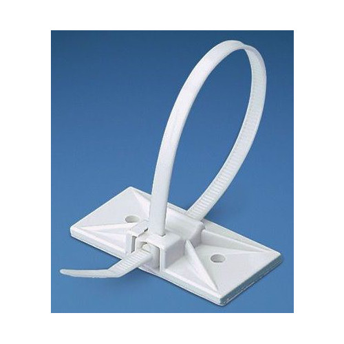 Panduit SMS-A-C, 2″ x 1″ x 0.352″, White, ABS, Snap-In, Cable Tie Mount, 100pc