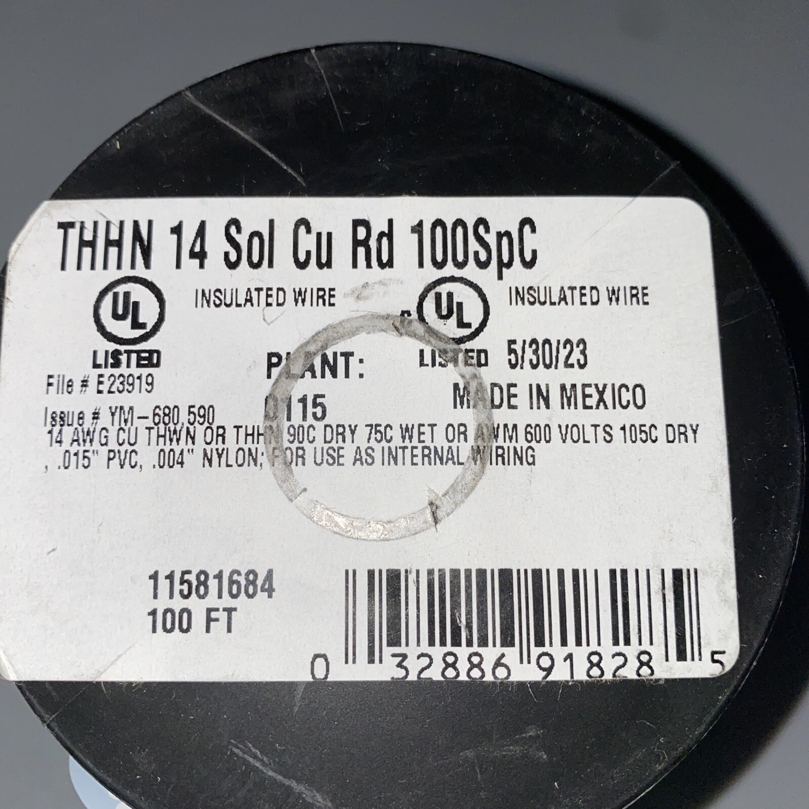 Southwire THHN 14 AWH THHN Solid Wire, 100′ per Roll, Red