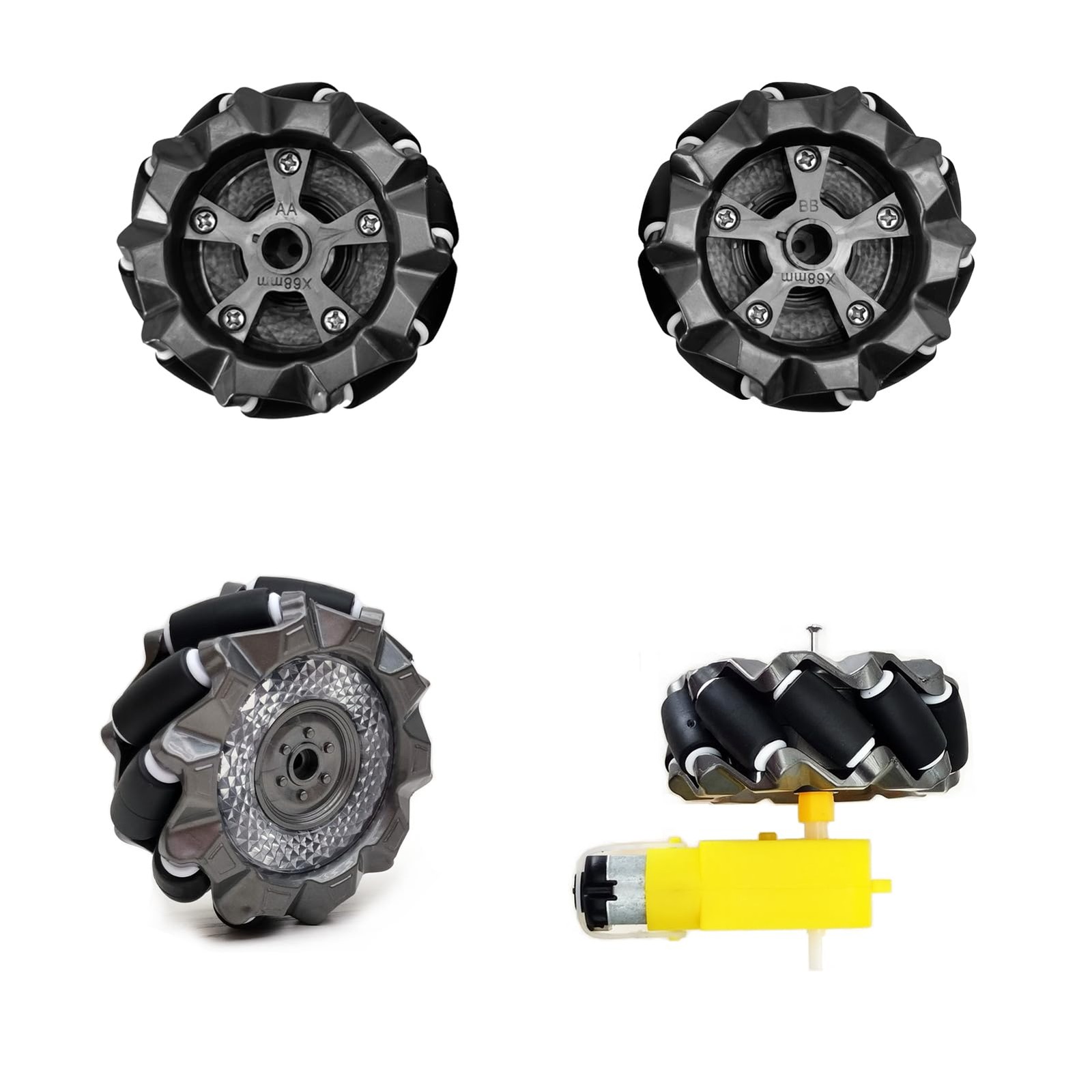 DIY Mecanum Wheel Robot Car Kit 4WD Metal Chassis With Encoder For Arduino