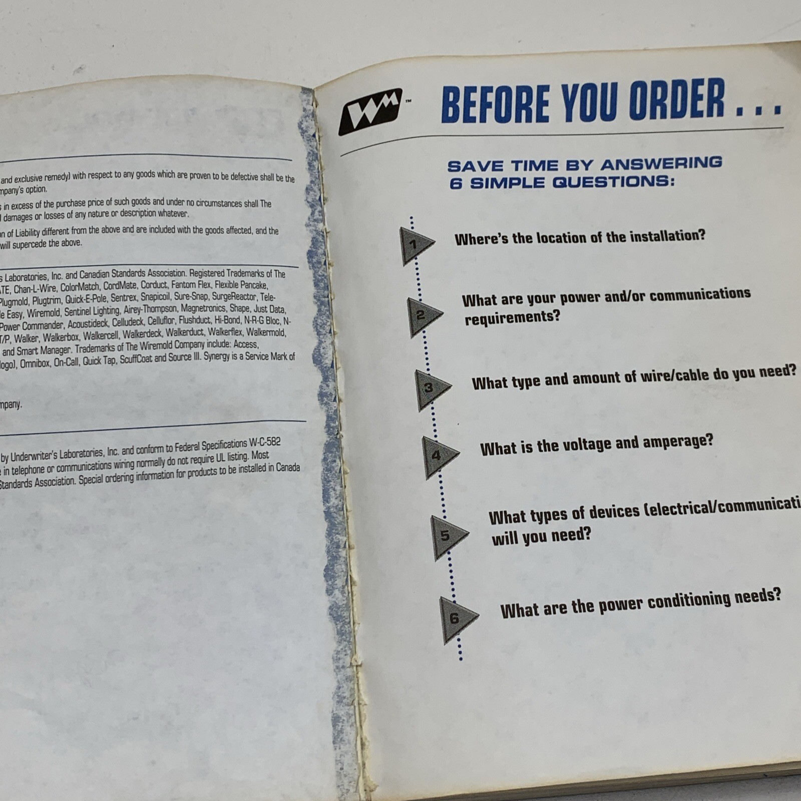 Vintage 1995 Wiremold Walker Products Buyer Guide Catalog Order Book