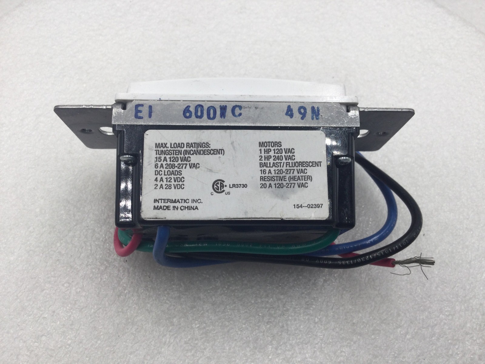 Intermatic ST01 7 Day Programmable In-Wall Digital Timer 15 Amp 120 VAC in White