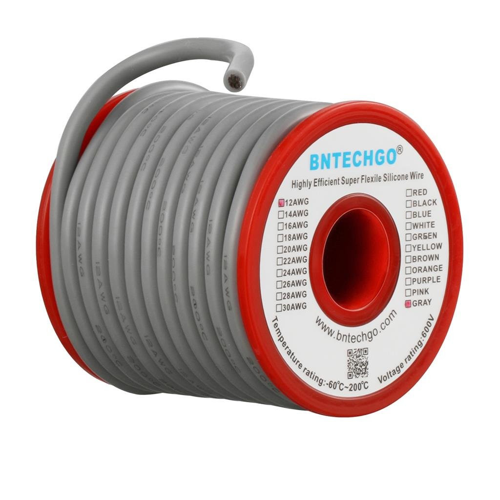 12 Gauge Silicone Wire Spool 25Ft Red and 25Ft Black Flexible 12 AWG Stranded Ti