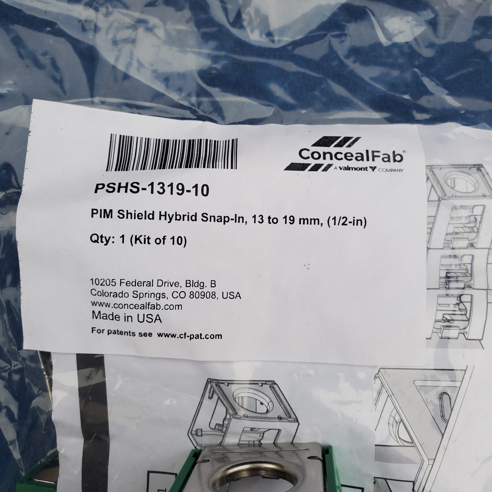 ConcealFab PSHS-1319-10 PIM Shield Hybrid Snap-In 13 To 19mm 1/2″ NEW 10pk