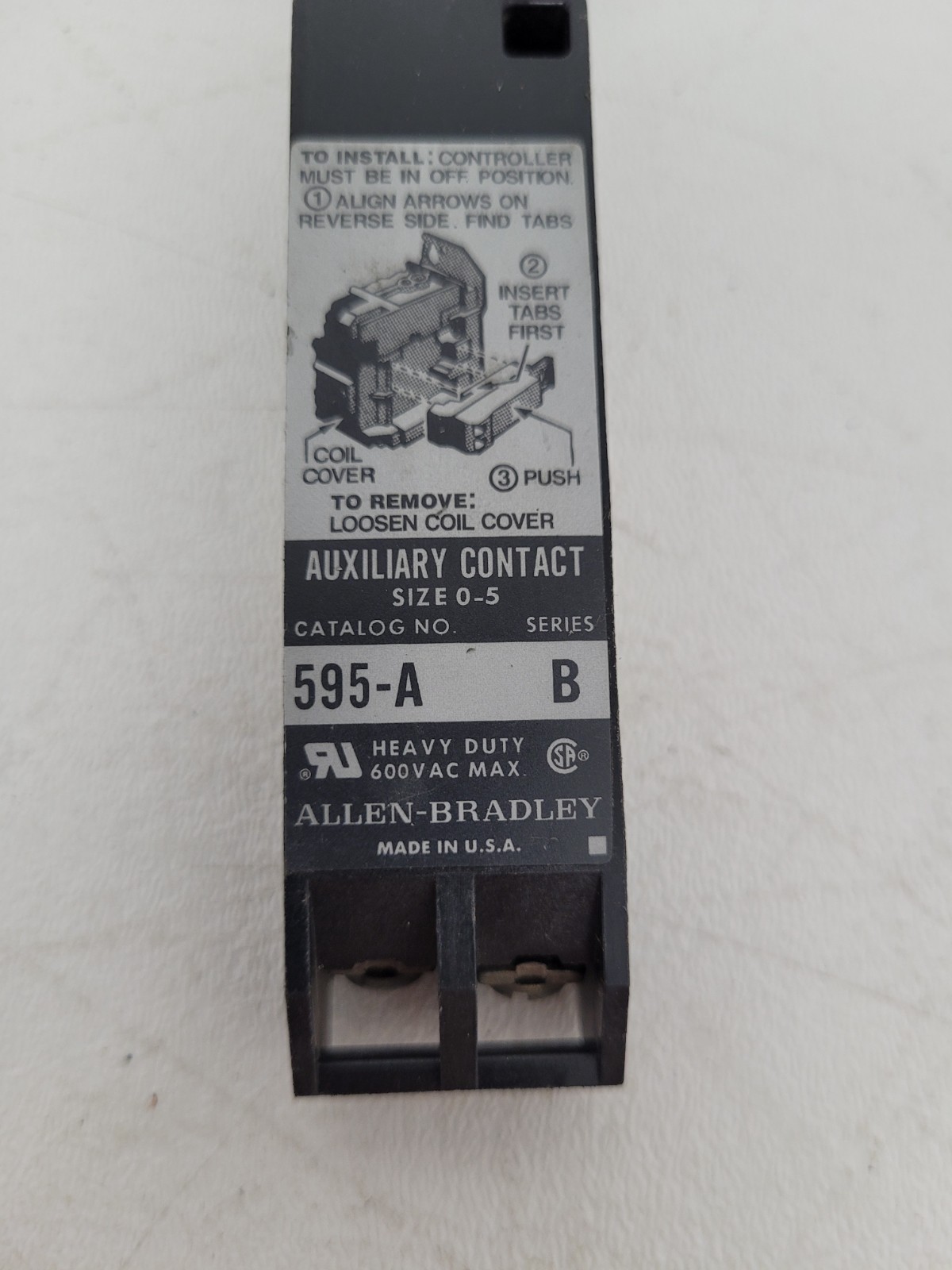 595-A Allen-Bradley Auxiliary Contact Size 0-5 Contactor – Next Day Option